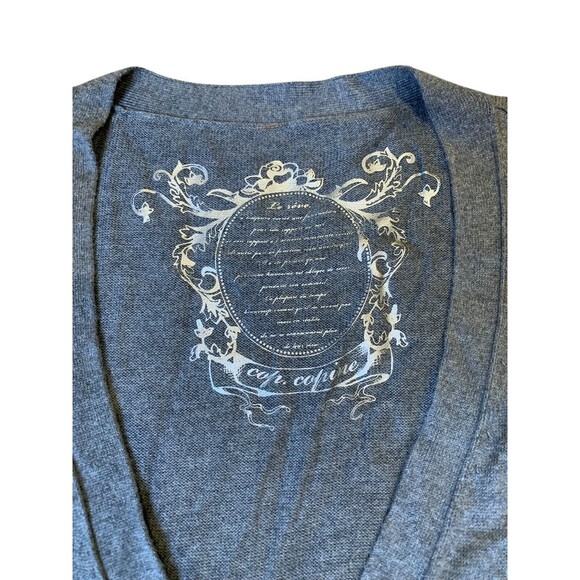 Cop Copine Women's Gray V-Neck Knit Cardigan Sweater Zip Pockets Rayon+Cashmere - Picture 3 of 10